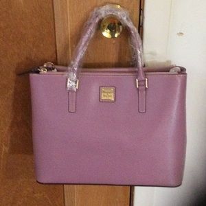 D&B Purple Saffiano Satchel